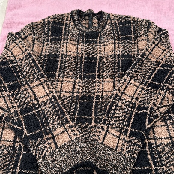 Skims cozy knit pullover onyx plaid sweeter - Picture 2 of 12